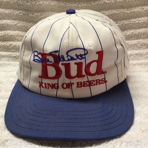 Vintage Bill Elliott Snapback Hat Bud King Of Beers NASCAR See Description